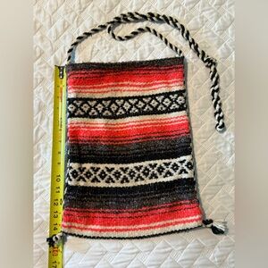 Pink and Black Mexican Blanket Serape Purse Bag